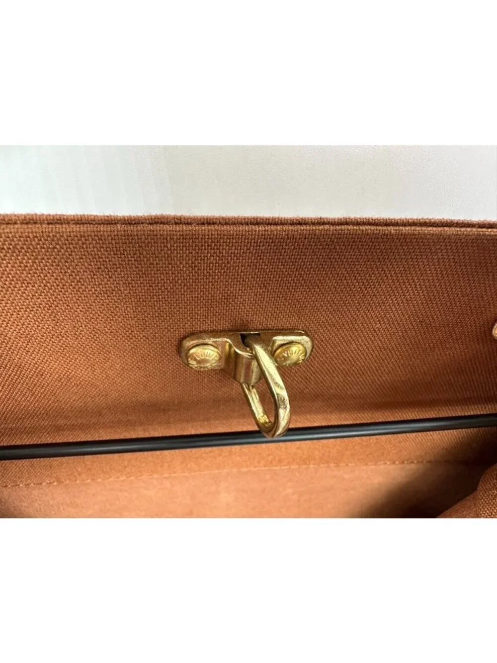 Louis Vuitton Brown Canvas Garment Bag With Gold Hardware & Zipper Closure